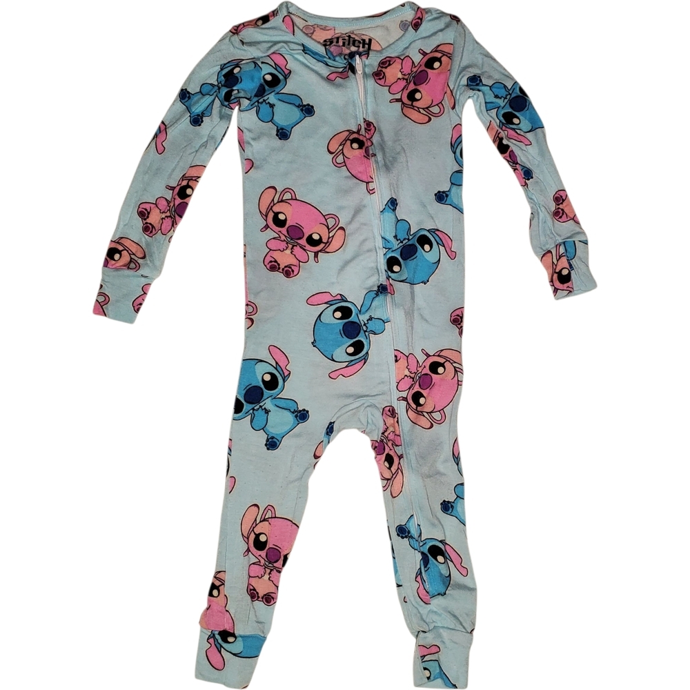 Disney Stitch One-piece Sleeper Footie Blue Baby Size 18 Months
